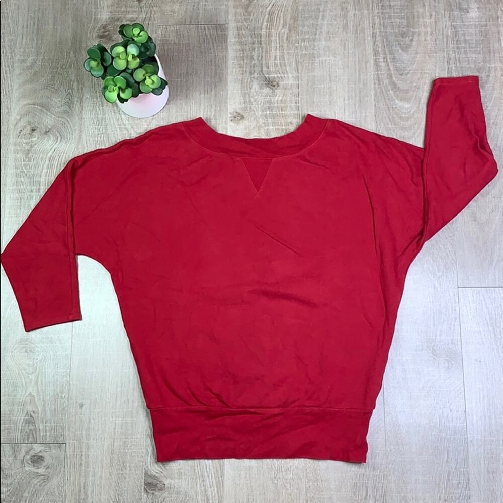 VICTORIA'S SECRET Women's Plush & Lush Red Dolman Sleeve Sweatshirt